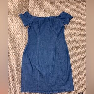 Forever 21 Blue Off-Shoulder Mini Dress